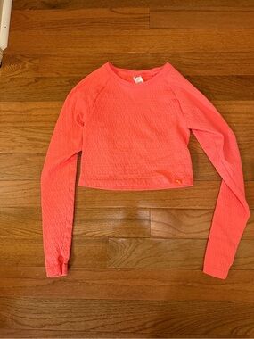 JoyLab Coral Long Sleeve Cropped Top